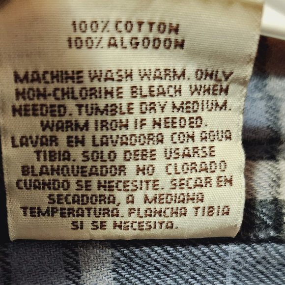 Men's 2X Open Trails Blue/Black Plaid Flannel Long Sleeve Button Down Shirt - Picture 8 of 9